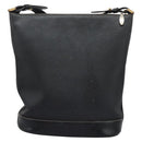 Burberrys Shoulder Bag Leather Black Gold Auth bs23277-2