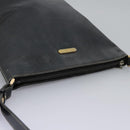Burberrys Shoulder Bag Leather Black Gold Auth bs23277-6