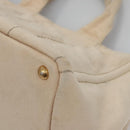 PRADA Canapa MM Hand Bag Canvas Beige Gold Auth bs23301-16