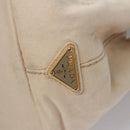 PRADA Canapa MM Hand Bag Canvas Beige Gold Auth bs23301-17