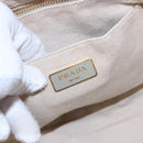 PRADA Canapa MM Hand Bag Canvas Beige Gold Auth bs23301-18