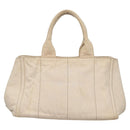 PRADA Canapa MM Hand Bag Canvas Beige Gold Auth bs23301-13