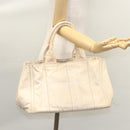 PRADA Canapa MM Hand Bag Canvas Beige Gold Auth bs23301-26