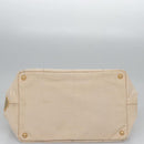 PRADA Canapa MM Hand Bag Canvas Beige Gold Auth bs23301-5