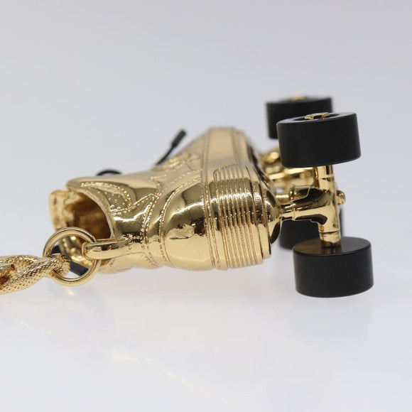 CHANEL Roller Skates Charm metal Gold CC Auth bs23306A