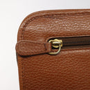 Burberrys Clutch Bag Leather Brown Auth bs23316-8