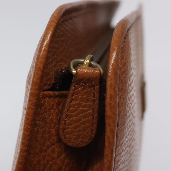 Burberrys Clutch Bag Leather Brown Auth bs23316