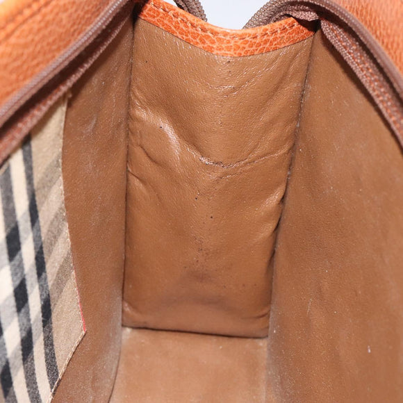 Burberrys Clutch Bag Leather Brown Auth bs23316