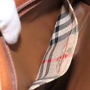 Burberrys Clutch Bag Leather Brown Auth bs23316-12