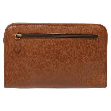 Burberrys Clutch Bag Leather Brown Auth bs23316 - 0