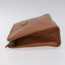 Burberrys Clutch Bag Leather Brown Auth bs23316-4