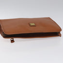 Burberrys Clutch Bag Leather Brown Auth bs23316-5