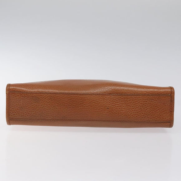 Burberrys Clutch Bag Leather Brown Auth bs23316