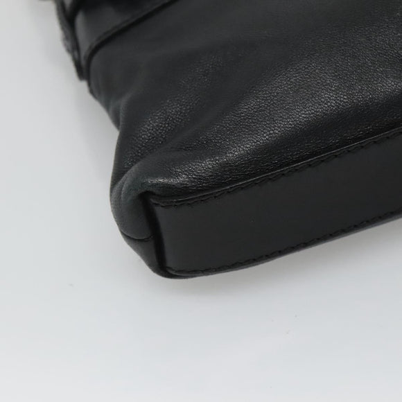 BURBERRY Shoulder Bag Leather Black Auth bs23319