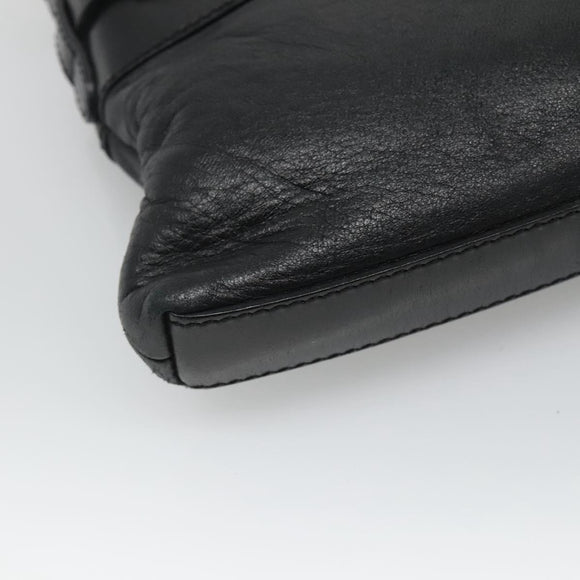 BURBERRY Shoulder Bag Leather Black Auth bs23319