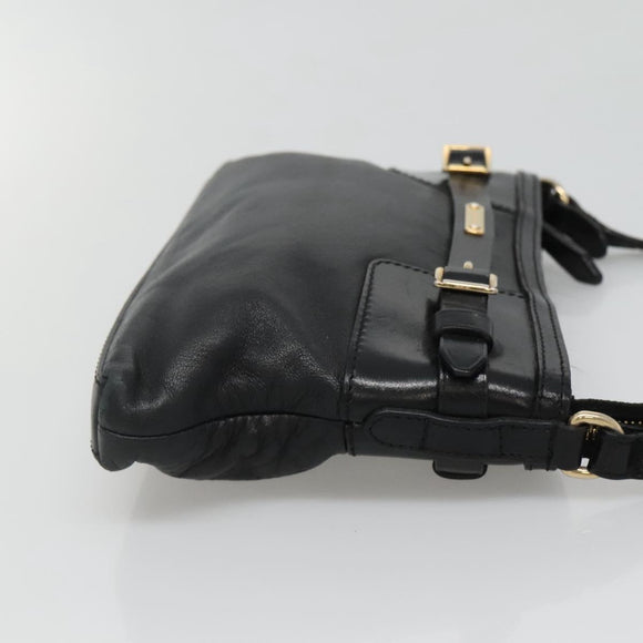 BURBERRY Shoulder Bag Leather Black Auth bs23319