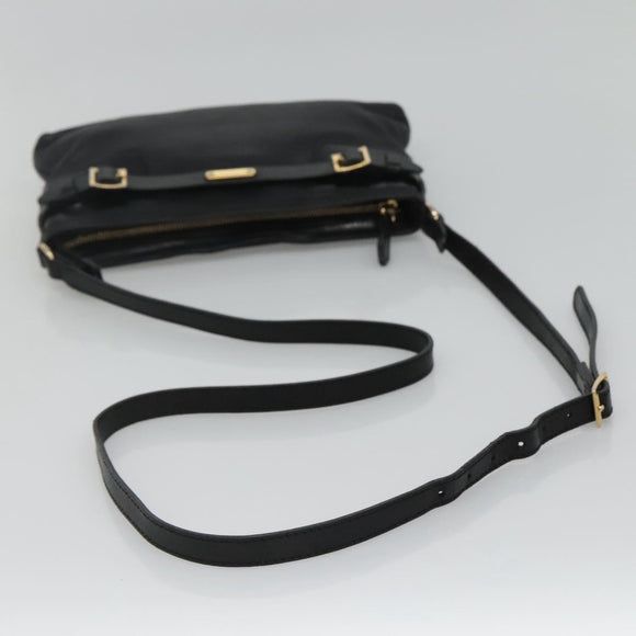 BURBERRY Shoulder Bag Leather Black Auth bs23319