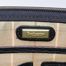Burberrys Clutch Bag Leather Black Auth bs23321-18