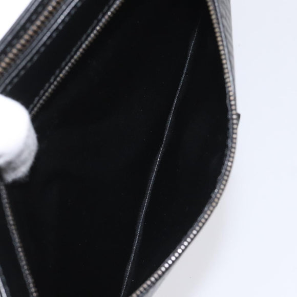 Burberrys Clutch Bag Leather Black Auth bs23321