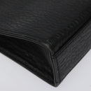 Burberrys Clutch Bag Leather Black Auth bs23321-7