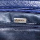 BALLY Shoulder Bag Leather Navy Gold Auth bs23323-10