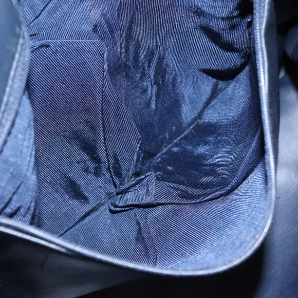 BALLY Shoulder Bag Leather Navy Gold Auth bs23323