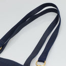 BALLY Shoulder Bag Leather Navy Gold Auth bs23323-14