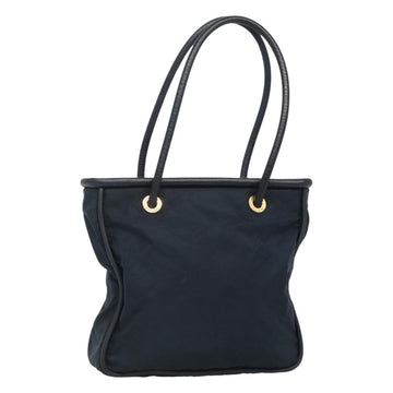 CELINE Tote Bag Nylon Navy Gold Auth bs23326