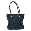 CELINE Tote Bag Nylon Navy Gold Auth bs23326-2
