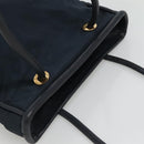 CELINE Tote Bag Nylon Navy Gold Auth bs23326-6