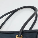 CELINE Tote Bag Nylon Navy Gold Auth bs23326-8