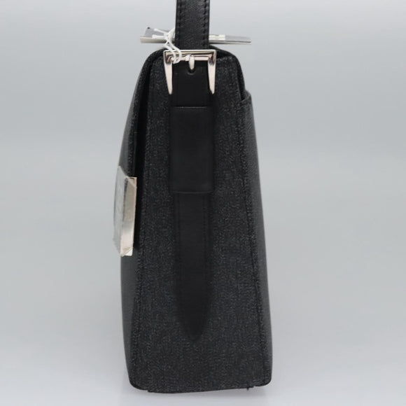 GIVENCHY Shoulder Bag PVC Black Silver Auth bs23328