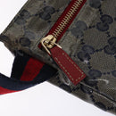 GUCCI GG Crystal Sherry Line Waist bag Gold Red Navy 28566 Auth bs23332-14