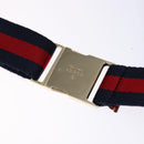 GUCCI GG Crystal Sherry Line Waist bag Gold Red Navy 28566 Auth bs23332-15