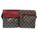 GUCCI GG Crystal Sherry Line Waist bag Gold Red Navy 28566 Auth bs23332-2