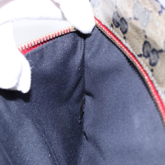 GUCCI GG Crystal Sherry Line Waist bag Gold Red Navy 28566 Auth bs23332