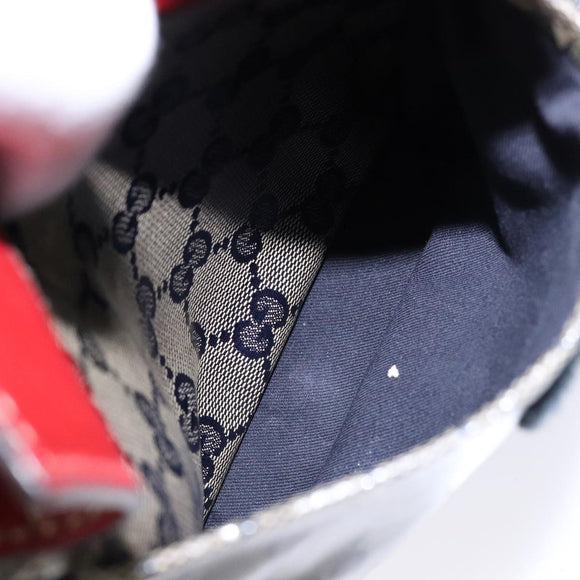 GUCCI GG Crystal Sherry Line Waist bag Gold Red Navy 28566 Auth bs23332