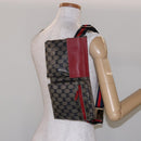 GUCCI GG Crystal Sherry Line Waist bag Gold Red Navy 28566 Auth bs23332-25