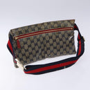 GUCCI GG Crystal Sherry Line Waist bag Gold Red Navy 28566 Auth bs23332-7
