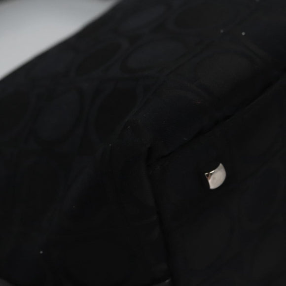 Salvatore Ferragamo Gancini Shoulder Bag Canvas Black Silver Auth bs23336