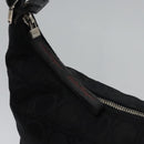 Salvatore Ferragamo Gancini Shoulder Bag Canvas Black Silver Auth bs23336-10