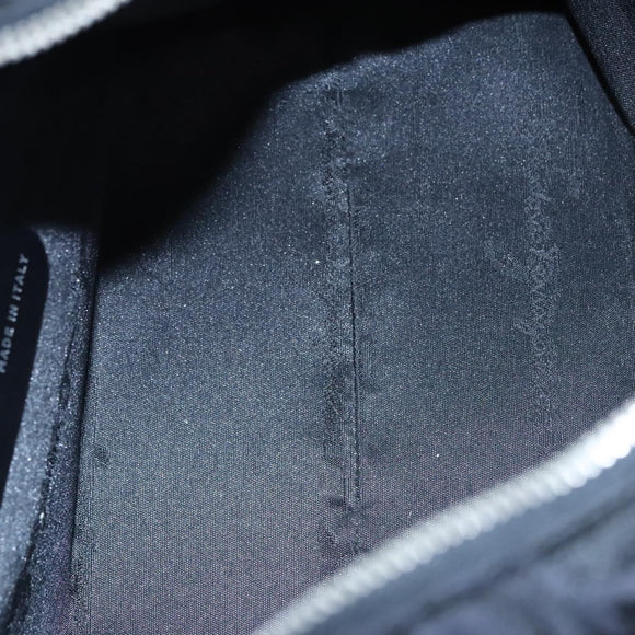 Salvatore Ferragamo Gancini Shoulder Bag Canvas Black Silver Auth bs23336