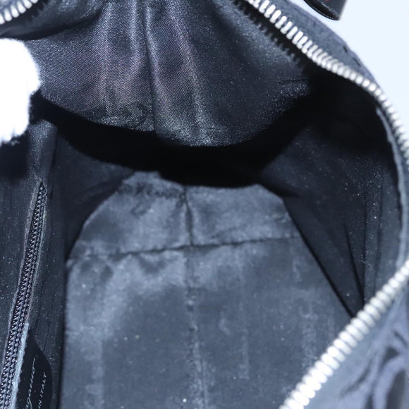 Salvatore Ferragamo Gancini Shoulder Bag Canvas Black Silver Auth bs23336