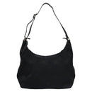 Salvatore Ferragamo Gancini Shoulder Bag Canvas Black Silver Auth bs23336-2