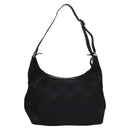 Salvatore Ferragamo Gancini Shoulder Bag Canvas Black Silver Auth bs23336-2