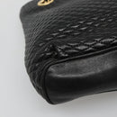 BALLY Quilted Chain Shoulder Bag Leather Black Gold Auth bs23339-11