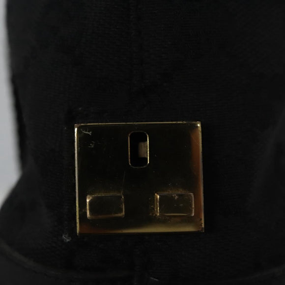 GUCCI GG Canvas Hand Bag Black Gold 92734 Auth bs23345