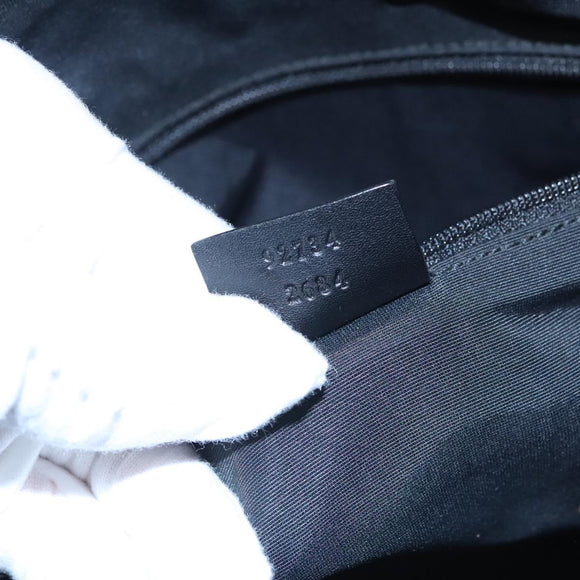 GUCCI GG Canvas Hand Bag Black Gold 92734 Auth bs23345