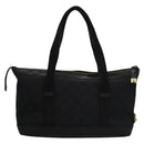 GUCCI GG Canvas Hand Bag Black Gold 92734 Auth bs23345-2