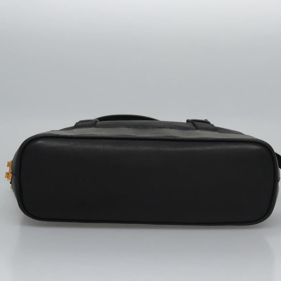 GUCCI GG Canvas Hand Bag Black Gold 92734 Auth bs23345